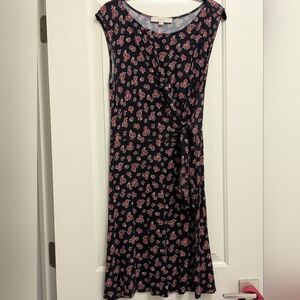 LOFT Black and Pink Floral Dress